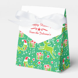 Caixa de presente de padrão de Natal vermelho verd