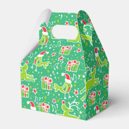 Caixa de presente de padrão de Natal vermelho verd