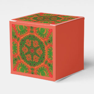 Caixa de Presente do Caleidoscópio Laranja e Verde