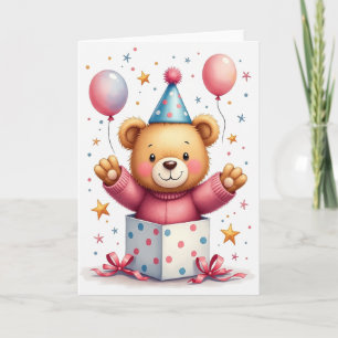 Caixa de Presente do Urso Alegre Cartão de Anivers