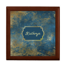 Glamor Abstrato Dourado azul