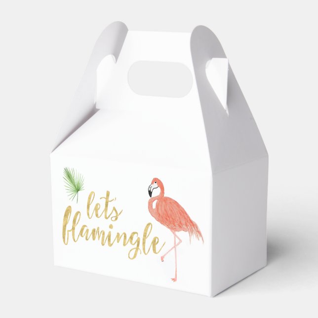 Caixa de Presente Personalizada Flamingo - Gable (Frente)
