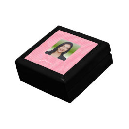 Caixa De Presente Rosa Bege Geométrico Personalizado