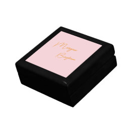 Caixa De Presente Rótulo monograma minimalista rosa