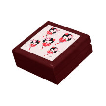 Wodden Jewelry Box : raparigas geisha