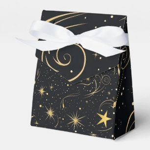 Caixa de presentes das estrelas de ouro com faixa 