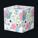 Caixa de Presentes de Festa com Impressão de Hortê<br><div class="desc">Caixa de lembrancinha é mostrada com uma estampa floral de hortênsias.</div>
