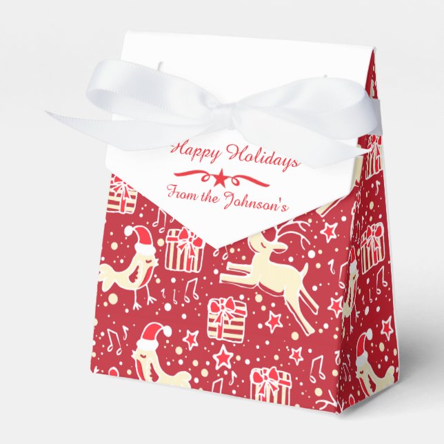 Caixa de presentes de Natal branco vermelho para o (Frente)