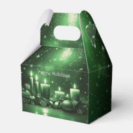 Caixa de Presentes de Natal com Velas Verdes