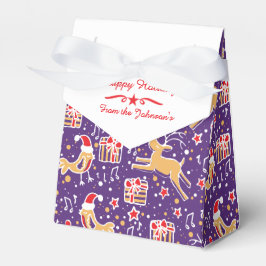 Caixa de presentes de Natal vermelho roxo para pás