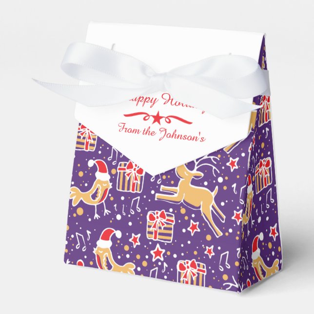 Caixa de presentes de Natal vermelho roxo para pás (Frente)