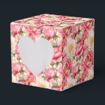 Caixa de Presentes para Festa de Peônias Rosa<br><div class="desc">A caixa de lembrancinhas da festa é mostrada com uma linda estampa floral de peônias rosa. 
Personalize este item ou compre como está.
Dica: Basta adicionar seus ótimos presentes e adicionar uma fita festiva.



Imagem Licenciada</div>