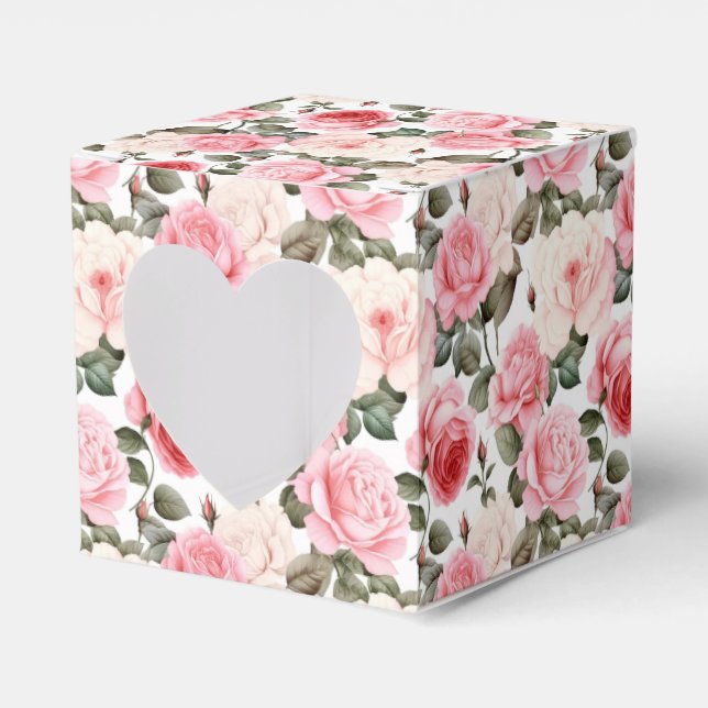 Caixa de Presentes para Festa de Rosas Cor-de-Rosa (Frente)