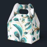 Caixa de Tratamento de Festa de Penas de Pavão<br><div class="desc">A caixa de favor de festa é mostrada em uma linda impressão de penas de pavão. Personalize este item e adicione a ele ou compre como mostrado. Dica: Adicione um adesivo com nomes e adicione alguma fita bonita. Imagem Licenciada Dica: Basta adicionar seus ótimos presentes e adicionar alguma fita festiva....</div>