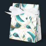 Caixa de Tratamento do Partido das Penas de Peacoc<br><div class="desc">A caixa de favor do partido é mostrada em um bonito impressão de penas de pavão. Personalize este item e adicione-o ou comprar conforme mostrado. Dica: adicione um adesivo com nomes e adicione uma fita bonito. Dica de Imagem Licenciada: Basta adicionar suas guloseimas de excelente e adicionar alguma fita festiva....</div>