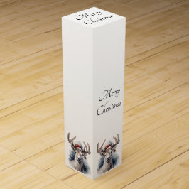 Caixa De Vinho Para Presente Reindeer de Natal, personalizável