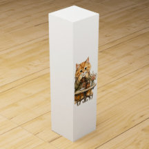Rótulo de Vela de Gato Fofinho em Aquarela Vintage