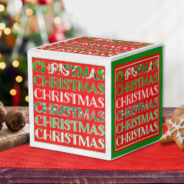 Caixa de Vinho Verde de Natal Festivo Vermelho