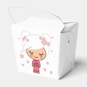 Caixa do favor da menina da flor de cerejeira