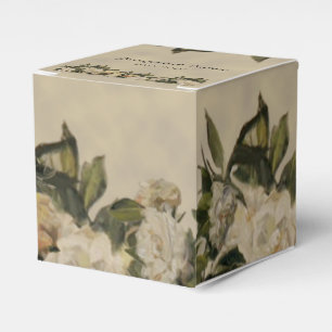 Caixa do favor do casamento do Gardenia do vintage
