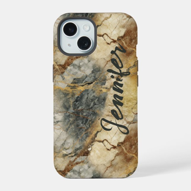 Caixa do iPhone 15 da Marble Stone / iPad (Verso)