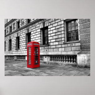 Caixa do Telefone Vermelho de Londres - Poster Hor