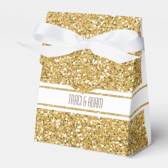 Caixa Dourada Glitter - Champanhe & candelabro (Frente)