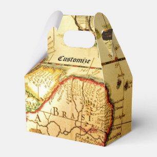 Caixa Dourado do favor do frontão do mapa do