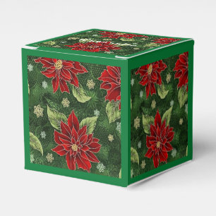 Caixa elegante do favor do cubo do verde da