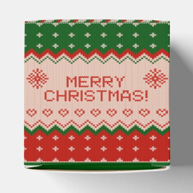 Caixa Favor "CHRISTMAS KNIT" Caixa de Presente (Topo)
