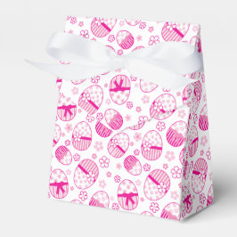 Caixa Feliz Páscoa padrão ovo de Páscoa rosa