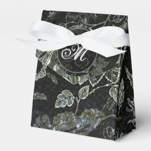 Caixa floral do favor da barraca do vintage preto