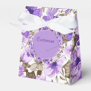 Caixa floral roxa & branca bonito do favor da
