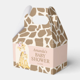 Caixa Gable para Chás de Bebê de Girafa Menina