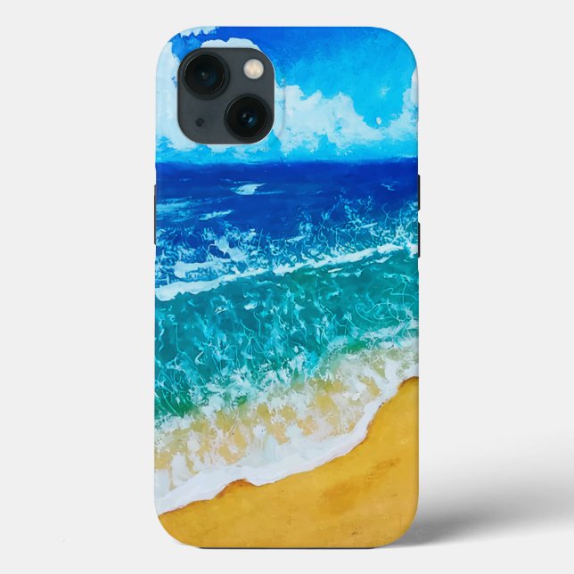 Caixa iPhone / iPad de praia em Watercolor (Verso)