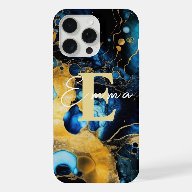 Caixa Máx. iPhone 15 Pro com Tinta Azul e Álcool D (Verso)