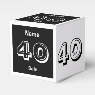 Caixa Personalizada de Favor do aniversário de 40