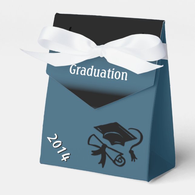 Caixa Personalizada de Lembrança de Formatura Azul (Frente)