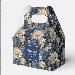 Caixa Personalizada de Presente Chic Flores Azuis