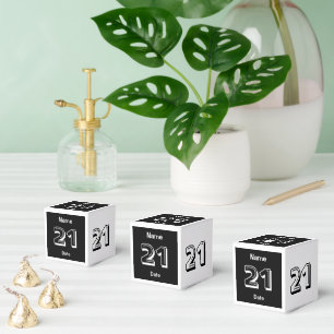 Caixa personalizada do favor do aniversário de 21