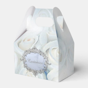 Caixa personalizada do favor do frontão dos rosas