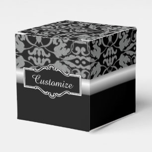 Caixa preta & de prata personalizada do favor do