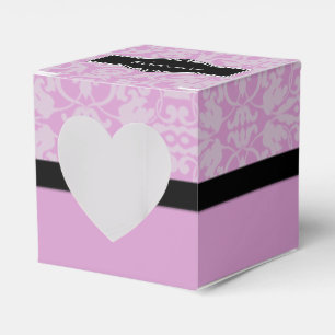 Caixa preta e cor-de-rosa personalizada do coraç