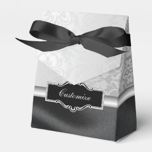 Caixa preta e de prata personalizada 2 do favor do