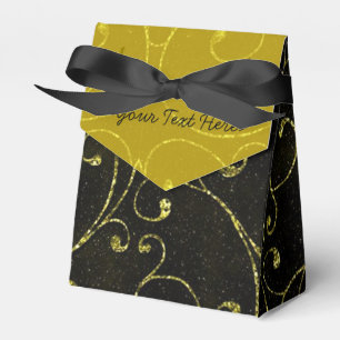 Caixa preta e Dourado elegante do favor do teste