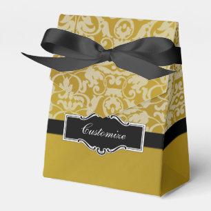 Caixa preta e Dourado personalizada do favor da