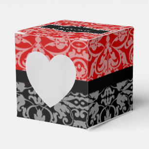 Caixa preta & vermelha personalizada 2 do favor do