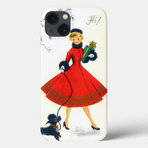 Caixa retro do telefone X da senhora do natal