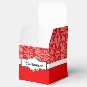 Caixa vermelha e branca personalizada do favor do