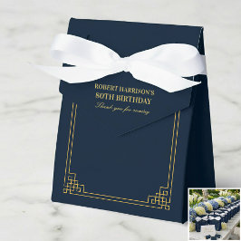 Caixas Chic Navy Gold Art Deco 80º Aniversário